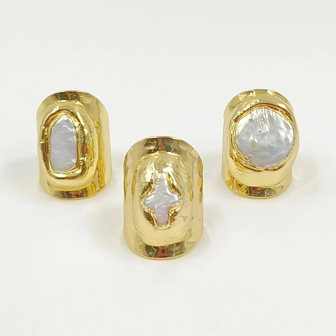 

WT-R328 WKT Natural freshwater pearl rings big size women rings charm in multi shape 2022 new design for party making
