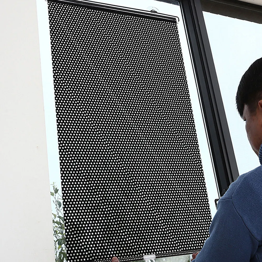 

1 Set Roll-Up Blackout Window Shade Suction Cup Roller Sunshade Nail-Free Retractable Room Curtain For Bedroom Kitchen Balcony