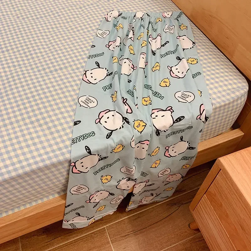 

Sanrio kuromi Girls Spring and Autumn Pajama Pants hello kitty Cartoon Cute Casual Pants Home sleepwear Pants