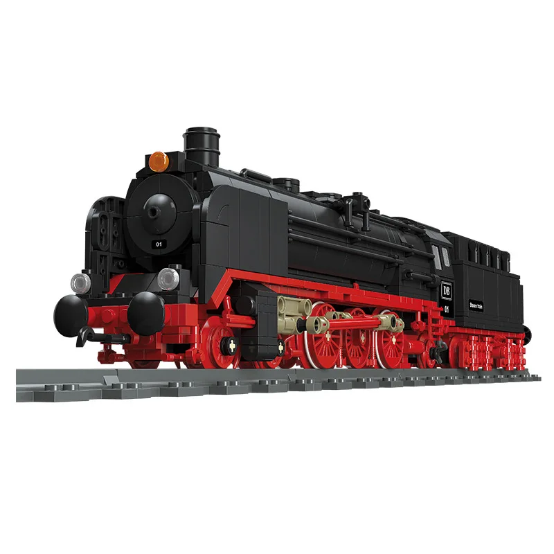 

Vintage European Train Building Blocks DIY Assembly Bricks Set Retro Railway Locomotive Model Vehicle Toy Educational Gift for B
