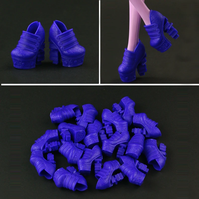 10 пар/лот, новые оригинальные синие туфли для куклы Monster High, аксессуары для кукол 1/6, высококачественные туфли с уникальным дизайном в виде книги