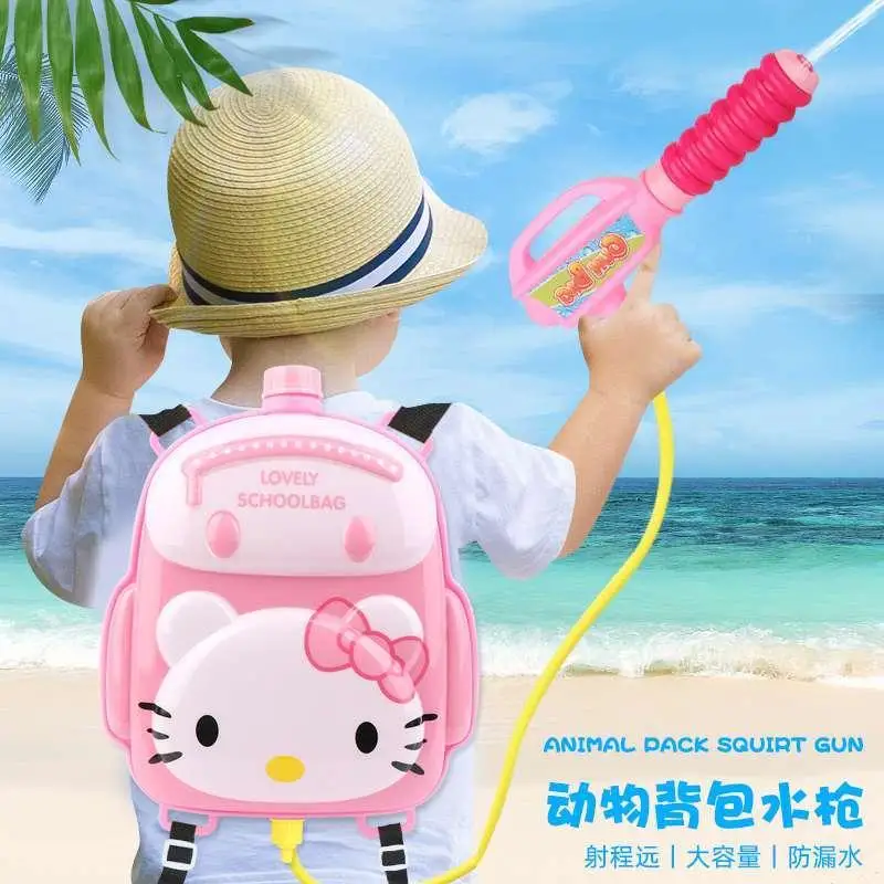 2024 HOT MINISO Plecak dziecięcy Zabawki wodne kawaii Hello Kitty kreskówka urocza duża pojemność walka wodna Zabawka Modny zestaw w nowym stylu