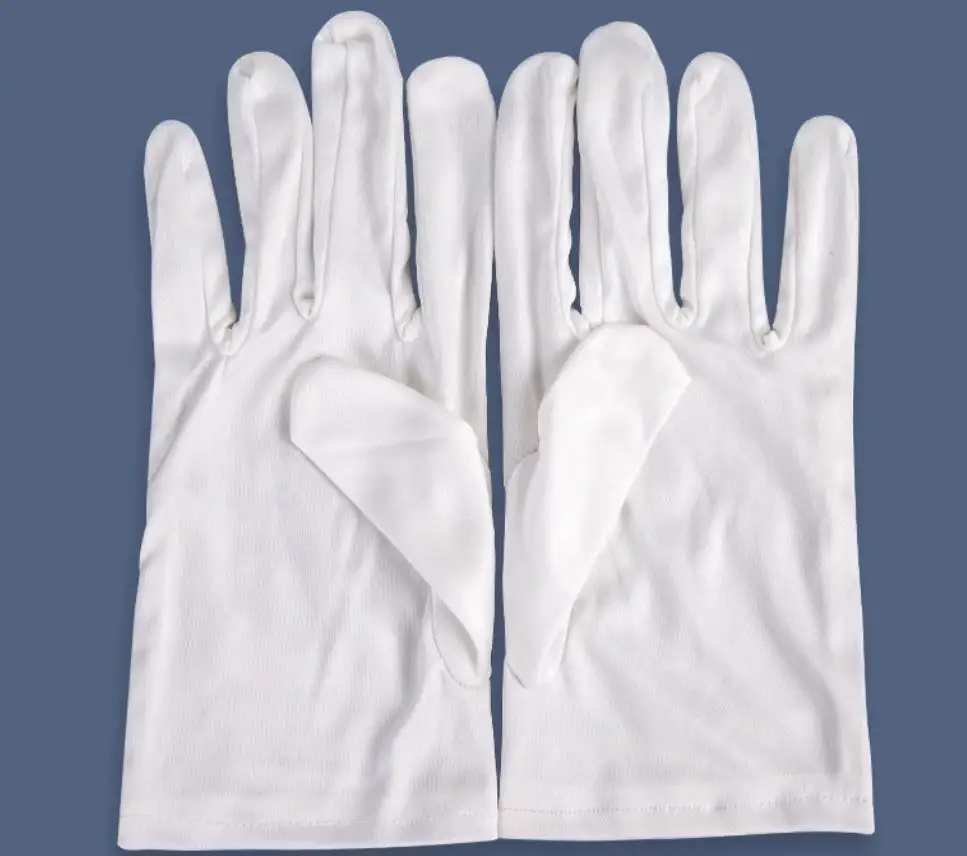 2pairs/lot Microfiber Dust-free White Wipe Cloth Glove L Size for Watch Repair W9097