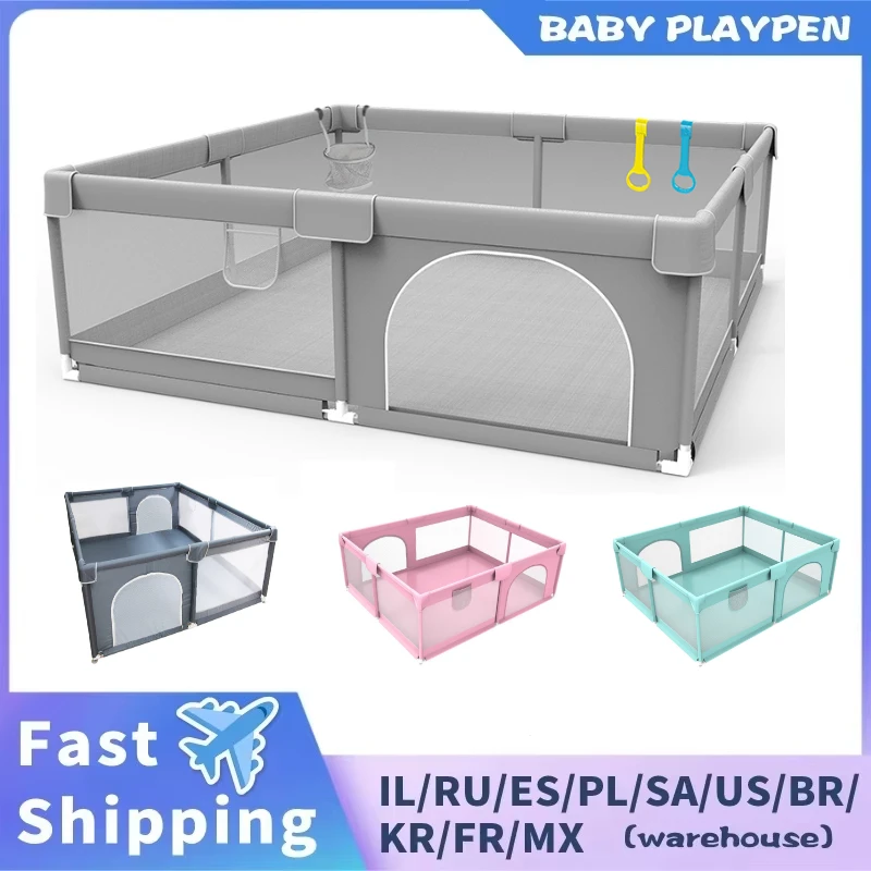 150x180CM Baby Playpens Indoor Baby Corralitos for Baby Playground Arena Kids Game Parks Safety Barrier Fence Activity Play Pen