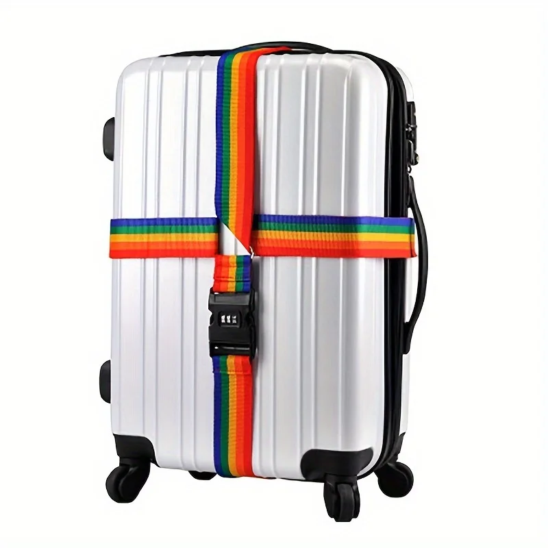 410cm Adjustable Luggage Strap Travel Essential Accessories Suitcase Supplies Fixed Belt Password Straps For 18-34 Inch