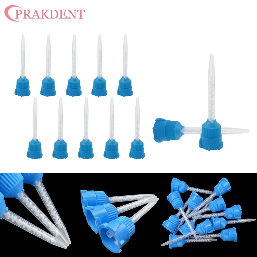 Mixing Tips Disposable Impression Nozzles Intraoral Tips Dentistry Silicone Rubber Conveying Mixing Head Dental Materials 50pcs