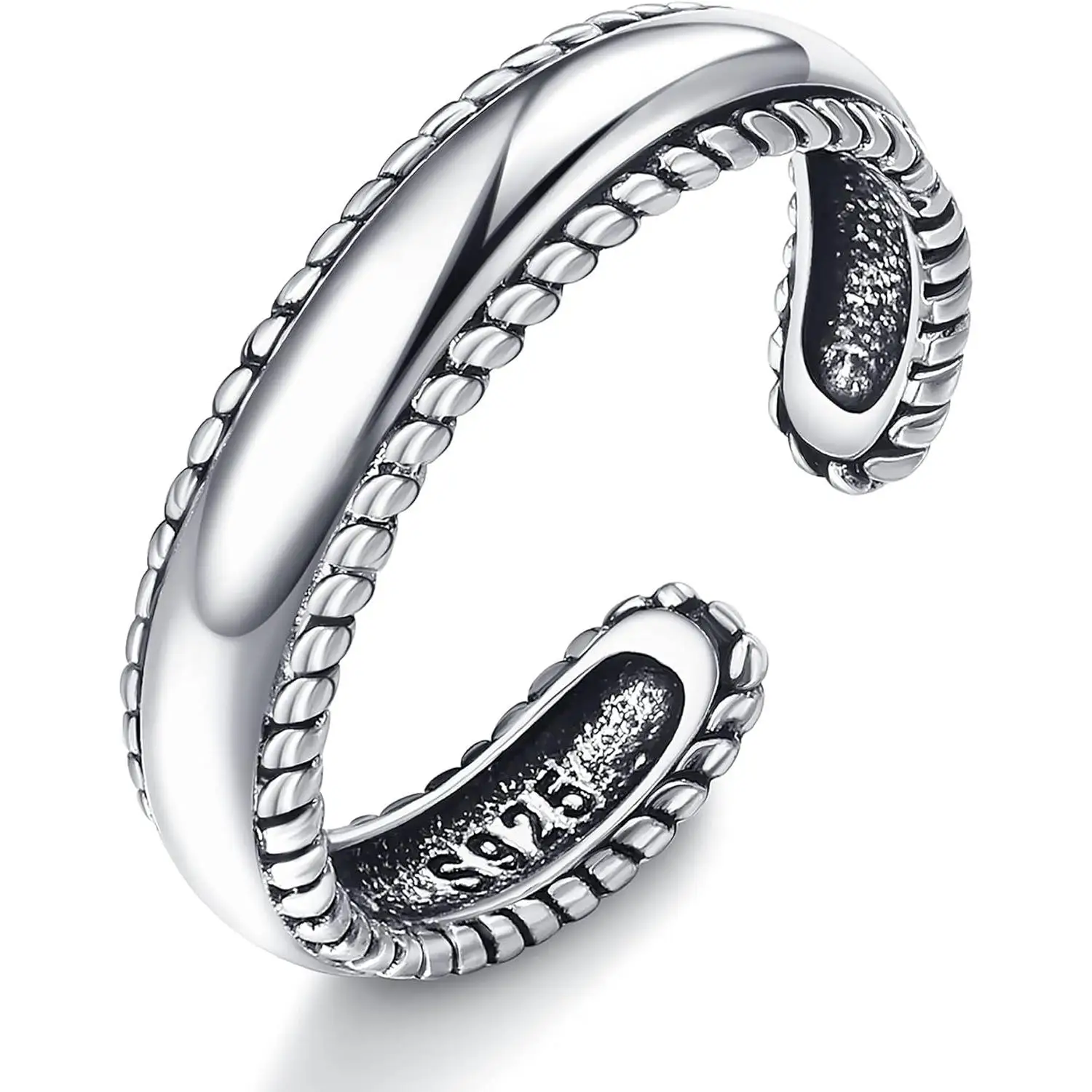 Women's 925 Sterling Silver Vintage Adjustable Toe Ring