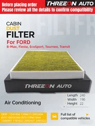 For Ford FIESTA 5 6 7 ST Ford TRANSIT COURIER B460 B-MAX (JK) KA+ III Activated Carbon Air Cabin Filter CU2436 MK9543