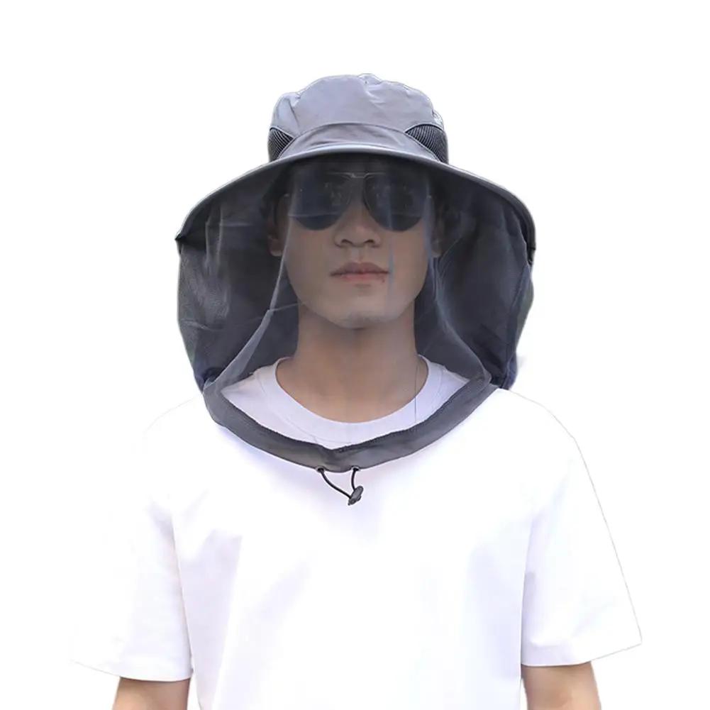 UV-Schutzhut mit Gesichtsmaske, atmungsaktiver Insektenschutz, breite Krempe, Angelhut, Outdoor-Sport, Natur, Wandern, Camping, Netzhut – Detail 32