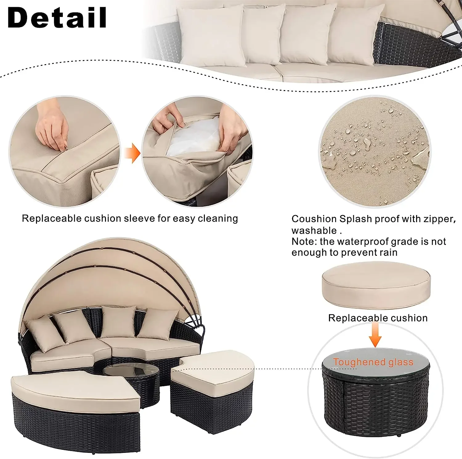 Furniture Chaise Outdoor Recliner Lounge Chair Garden Furniture Rattan Lazy Leisure Metal Iron Modern Picture 1 Set