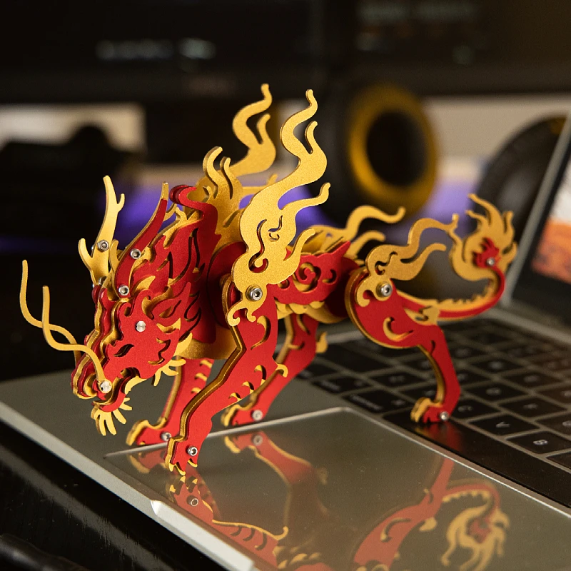 MOKR Zhu طويل ثلاثية الأبعاد بازل قطع معدنية لتقوم بها بنفسك تجميع نموذج لعبة أطفال عيد الميلاد والعام الجديد هدية التعليم والتدريب