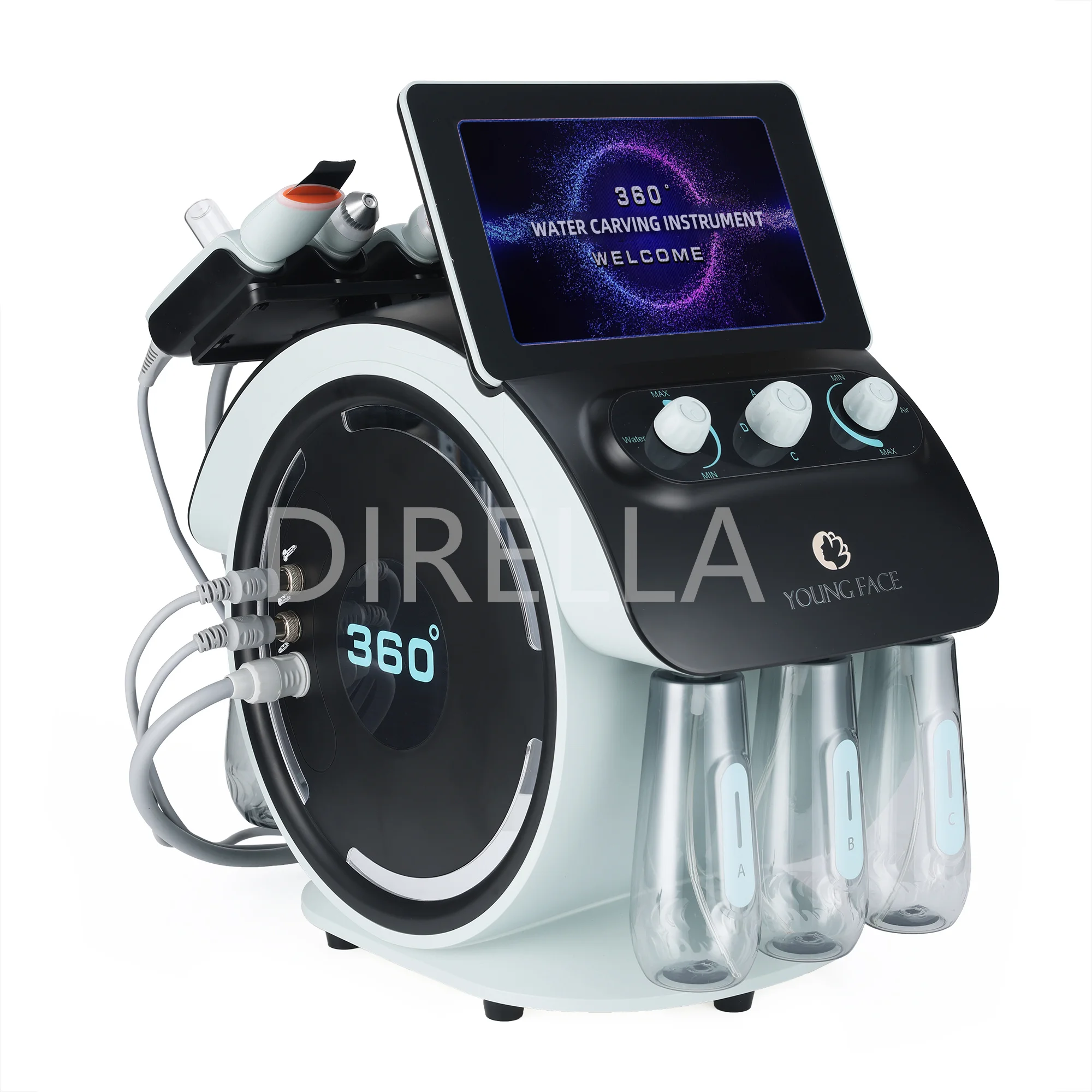 2024 6 In 1 Visual Blackhead Removal Suction Head Hydro Skin Scrubber Bubble Jet Peel Spray Hydra Dermabrasion Facial Machine