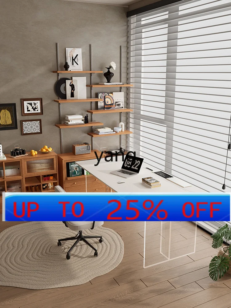 

LMMWhite Desk Cream Wind Saddle Leather Acrylic Suspension Double Long Table Desk