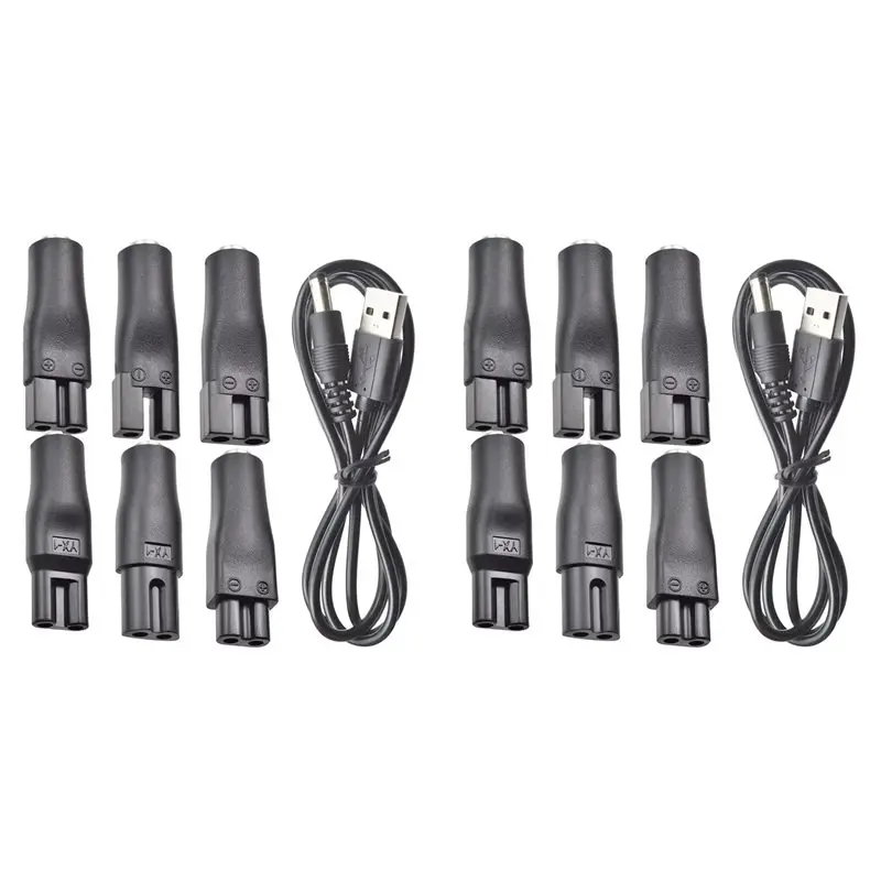 

A29R 14 PCS Power Cord 5V Replacement USB Adapter For Electric Hair Clippers, Beard Trimmers, Shavers, Beauty Instrum