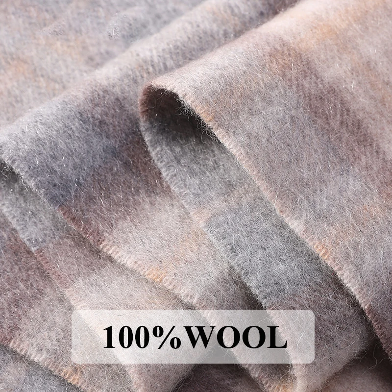 2022 Highly Selected 100% Wool Red Scottish Plaid Scarves,Warm Winter Men Scarf Houndstooth Comfortable Winter Scarves Man