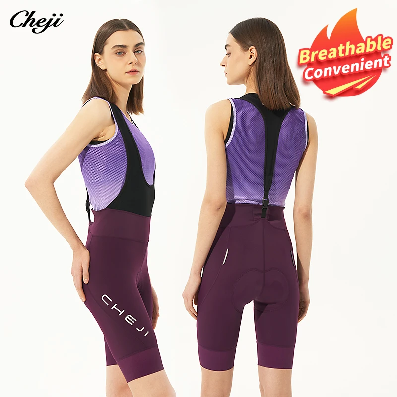 

CHEJI Cycling Bib Shorts Women's Quick-drying Clothing Quick Dry Breathable Cycling Equipment Pants Belgian Pad Summer Sports