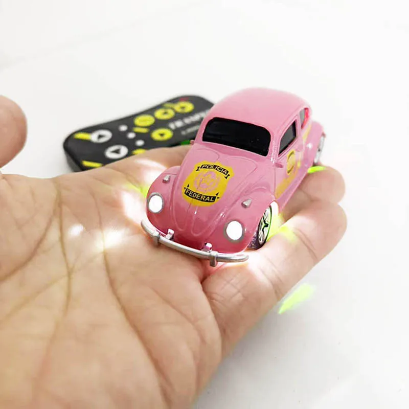 Mini RC Alloy Car With Light 1:43 Double Control High-Speed Drift Racing Car Toy Vechile