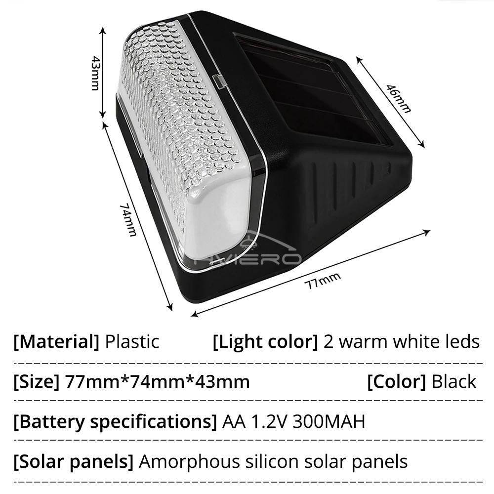 Home LED Solar Wall Lamp Road Light Induction Outdoor IP65 Rainproof Courtyard Garden Decoration Staircase Night Lighting Bright