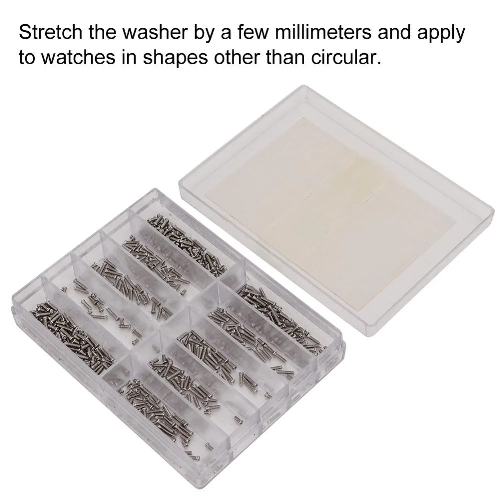Винт для часов с крестообразной головкой, размер 1,6-6,0 мм, пластиковая коробка, винт из нержавеющей стали, винт для браслета из нержавеющей стали, ремонт часов