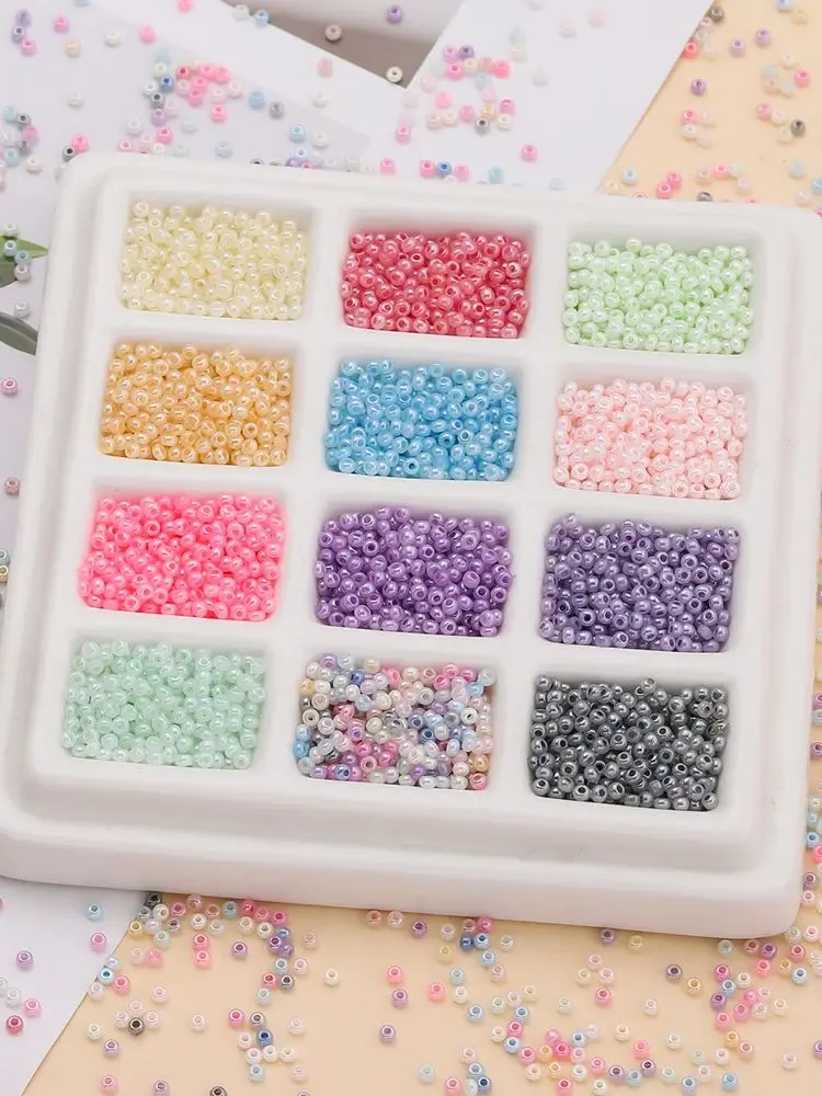 1000 pièces 2mm perles de rocaille en verre coloré entretoise perles en vrac pour bricolage artisanat collier Bracelet boucle d'oreille fabrication de bijoux accessoires