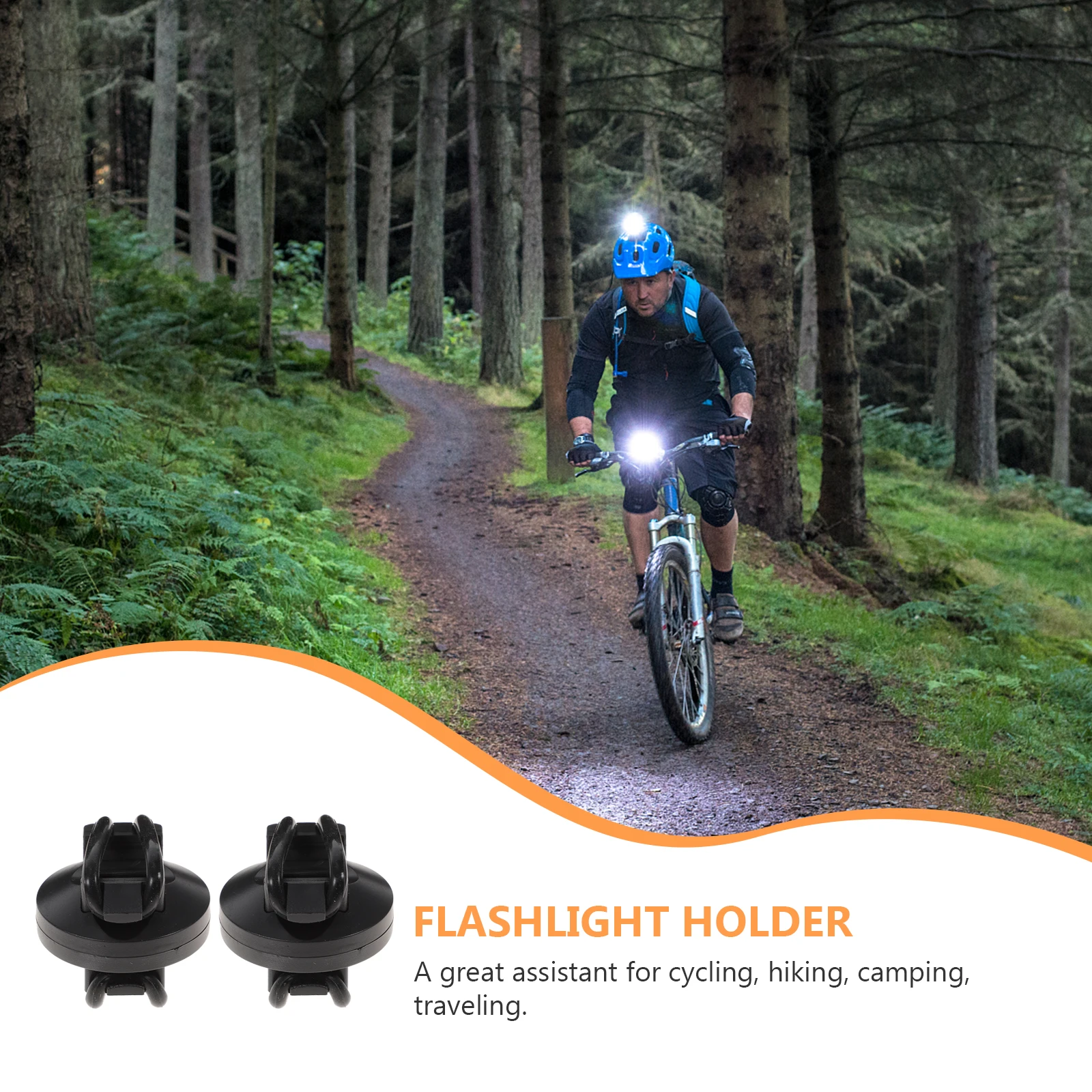 

2pcs Rotating Flashlight Holder Adjustable Bracket for Bike Cycling Swivel Mount Durable Plastic Light Clip Front for Camping
