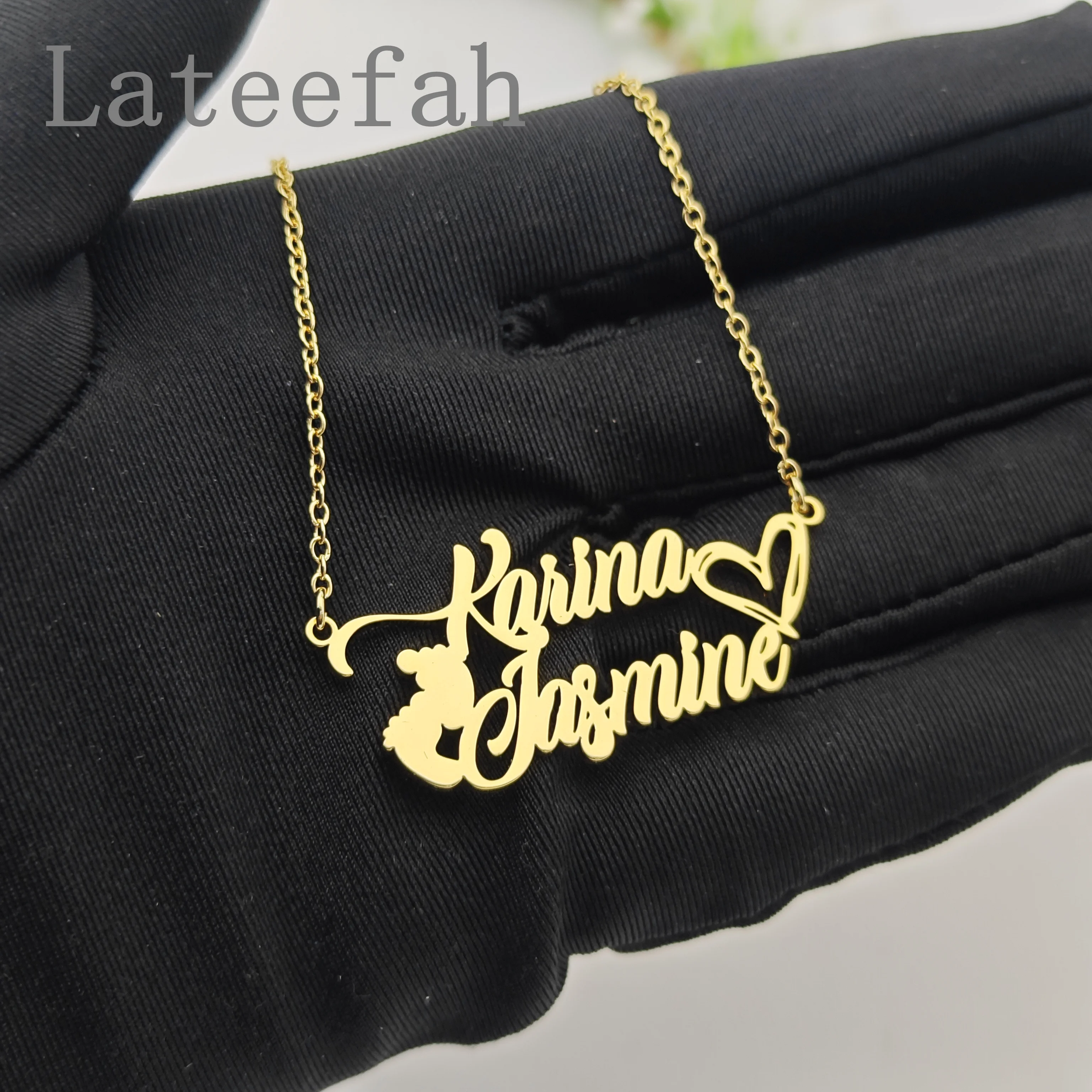 Lateefah Dainty Family Personalized Two Multiple Name Necklace Friendship Mother's Day Gift