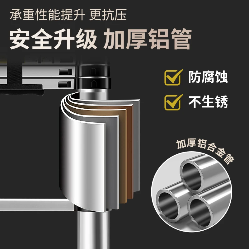 Telescopic ladder Aluminum alloy straight Lifting engineering 5 meters Portable household Folding herringbo