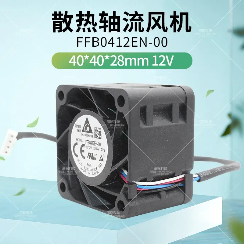 Delta FFB0412EN-00 4-Wire Fan 4028 12V 2.1A High-Performance Server Power Cooling Fan for Servers and Data Centers