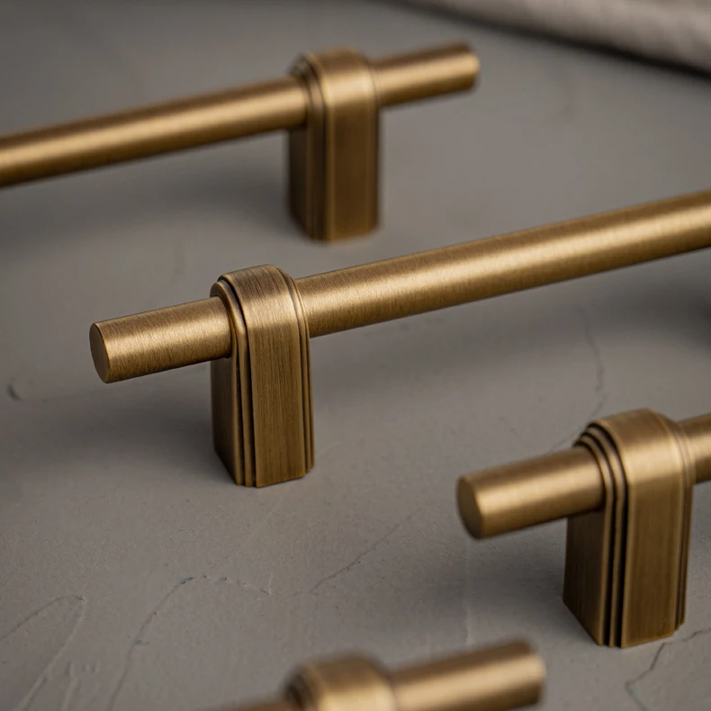 Antique brushed brass wardrobe pull and cabinet knob — supplier illustration 19