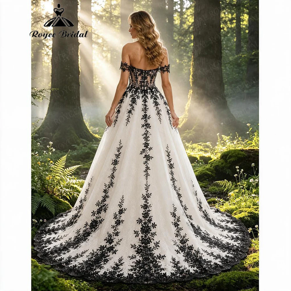 Roycebridal Sweetheart Sexy A Line Wedding Dresses 2027 Off The Shoulder Applique Beach Bridal Gown Customized vestido de novia