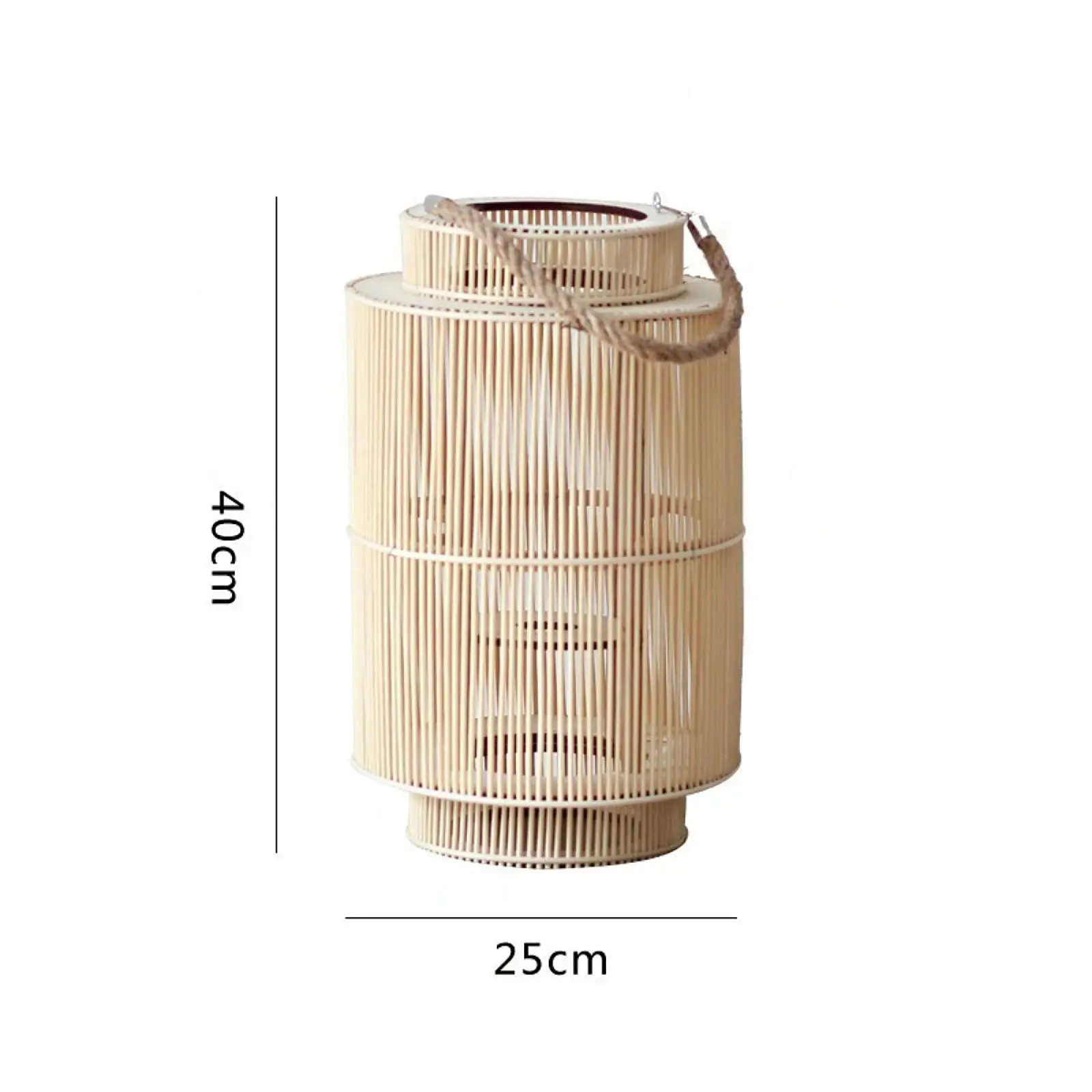 Wooden Candlestick Holder Bamboo Candle Lantern Tealight Candles Holder for Farmhouse
