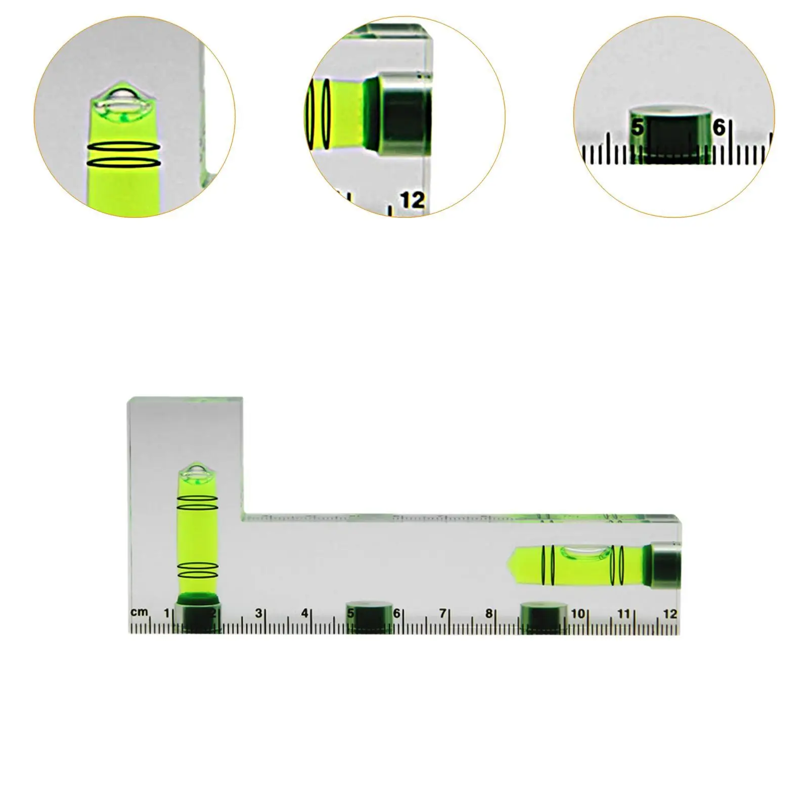 L-Shaped Bubble Level Ruler para projetos de molduras e carpintaria