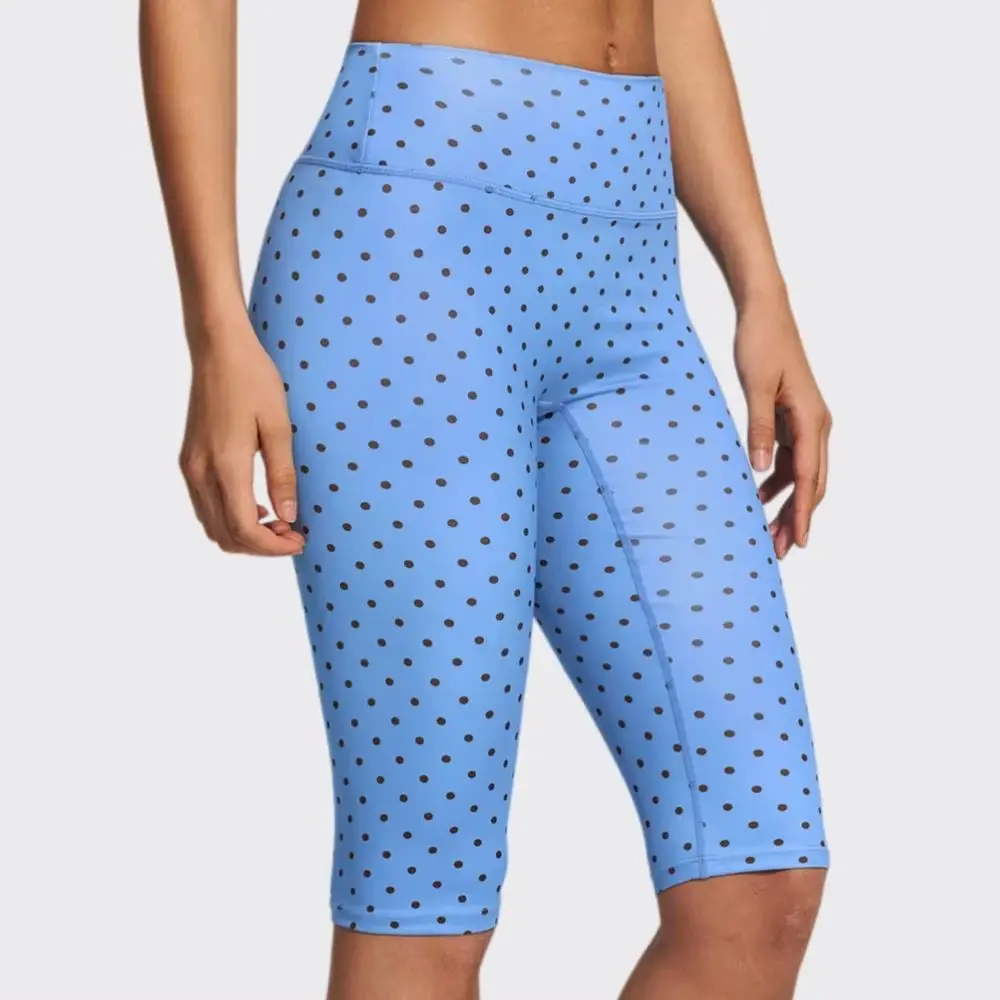 Women Sports Leggings Polka Dot Yoga Capri Pants Summer Running Athletic Legging Ventilate High Waist Push Up Fitness Yoga Pants