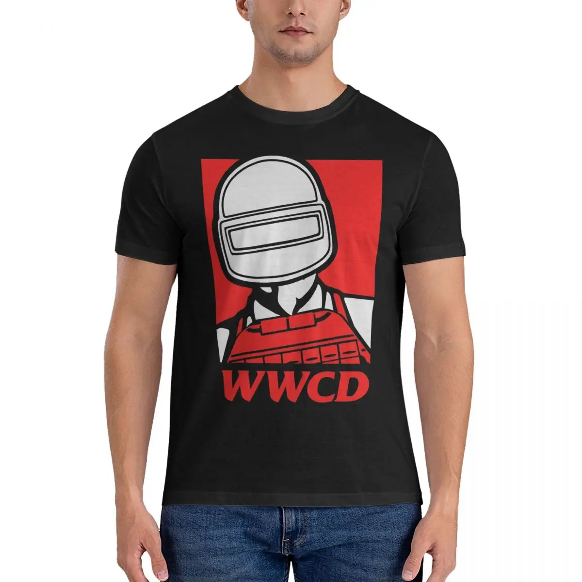 Футболка мужская с коротким рукавом и круглым вырезом, из хлопка