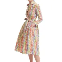 Nuevo vestido de mujer Popular de alta calidad elegante de lujo vestido de manga larga para mujer moda clásica Vintage vestidos versátiles para mujer