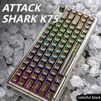 Attack Shark K75 Transparent Keycaps Tri-Mode Wireless Mechanical Keyboard Hot-Swappable Gasket structure Backlight Multicolor