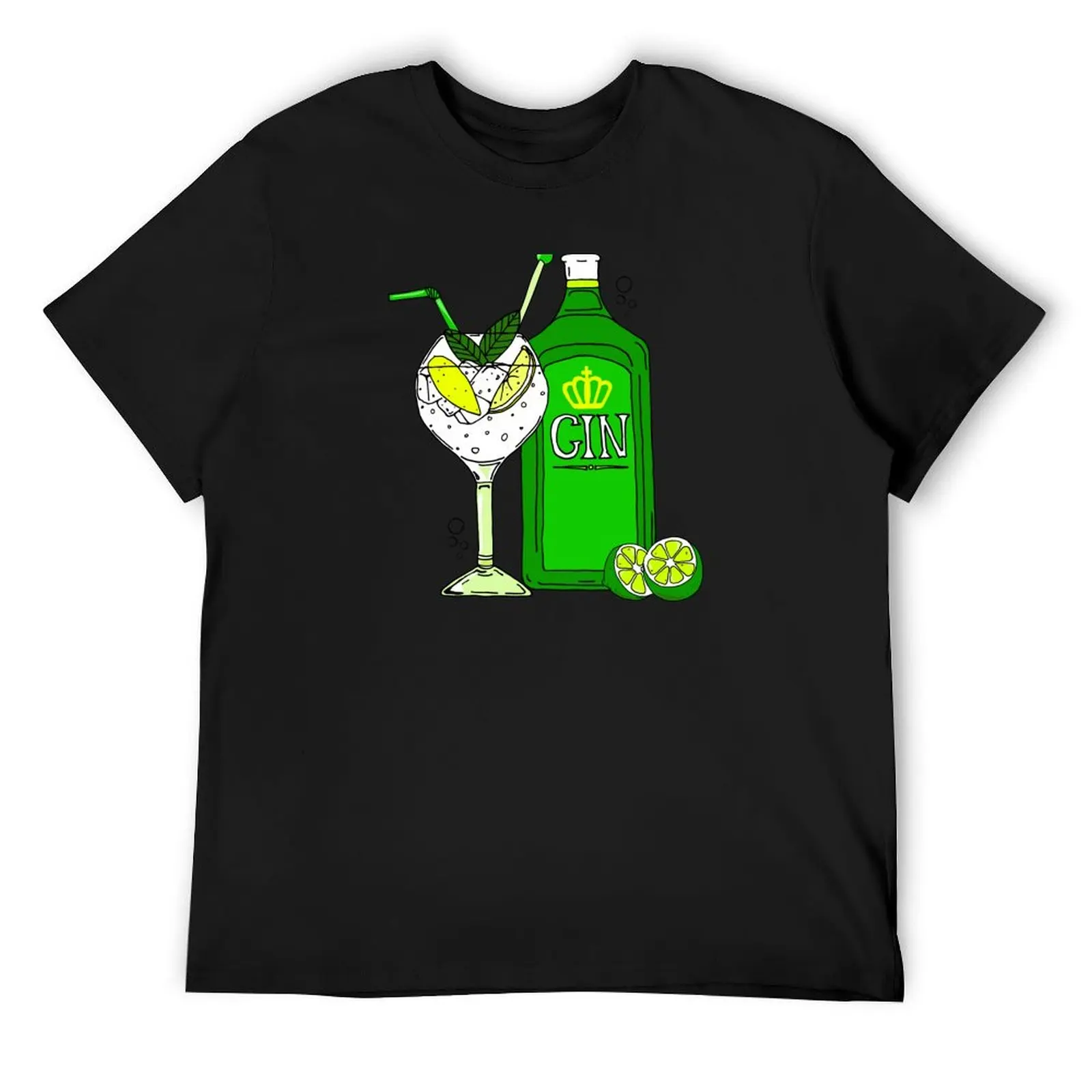 

Gin and Tonic Gin o'Clock Cocktail Glass T-Shirt boys whites sweat mens graphic t-shirts hip hop
