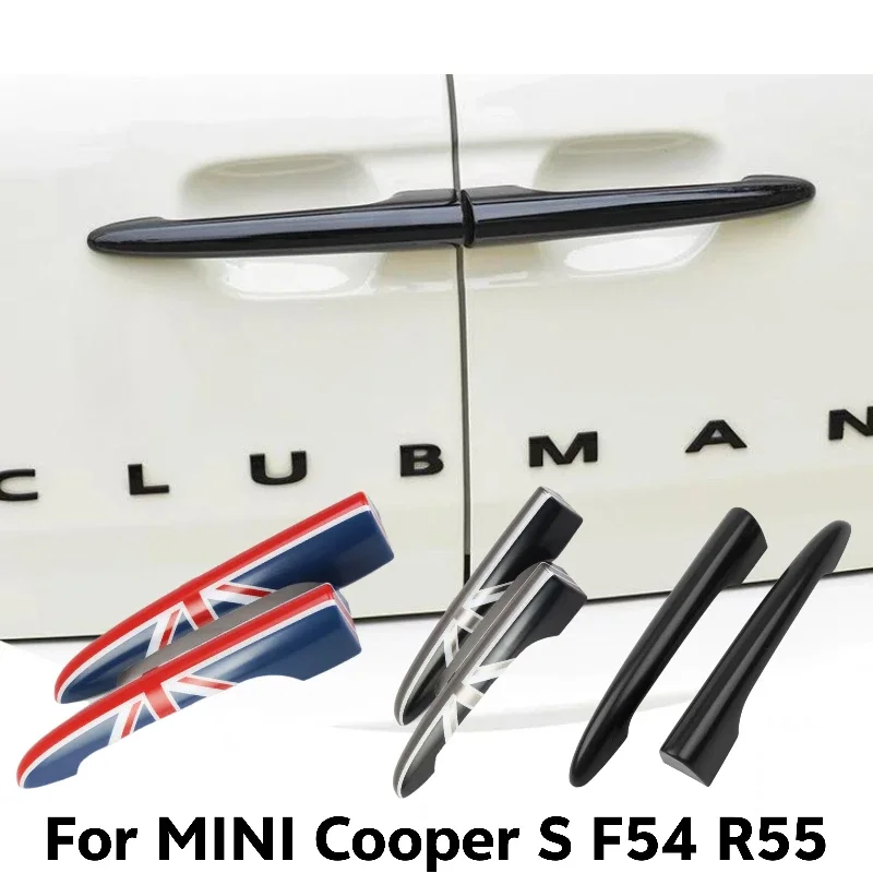 Exterior Door Handle Cover Cap for Mini Cooper R Series 2 Doors for R55 F54 Clubman Trunk, Union Jack Black  car accessories