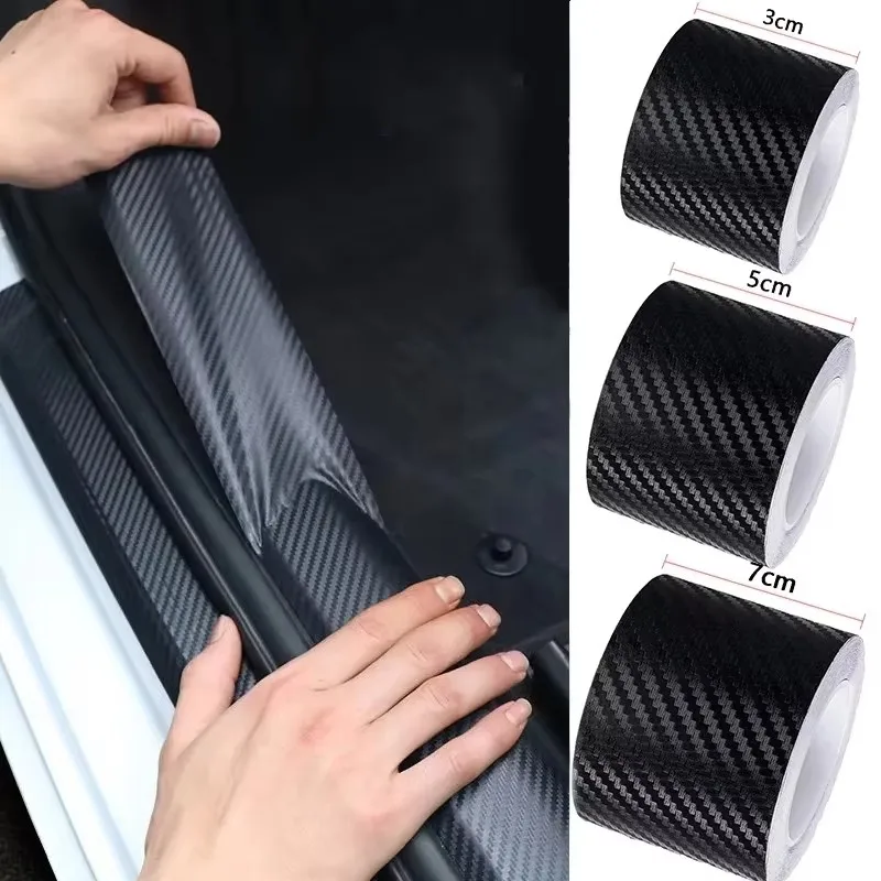 1/2pcs Carbon Fiber Automotive Adhesive Tape Roll Matte Black Protective Car Film Self-Adhesive Film Car Film Accessories
