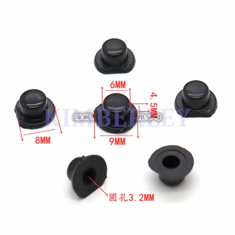 50 Piece Key Cap Black Plastic Key Cap 6 X 6 Series Switch Cap 6 X 4.5MM Round Hole Tap The Switch Cap