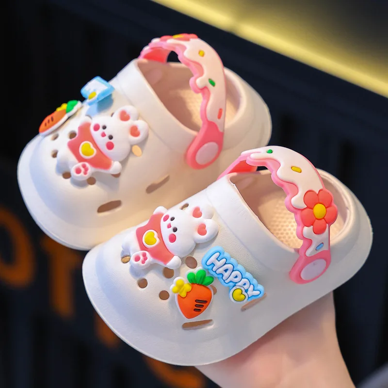 Summer Non-Slip Sandals Garden Beach Slippers Kids Cartoon Cave Hole Sandals Soft Soled Quick Drying Shoes Sandals for Kids