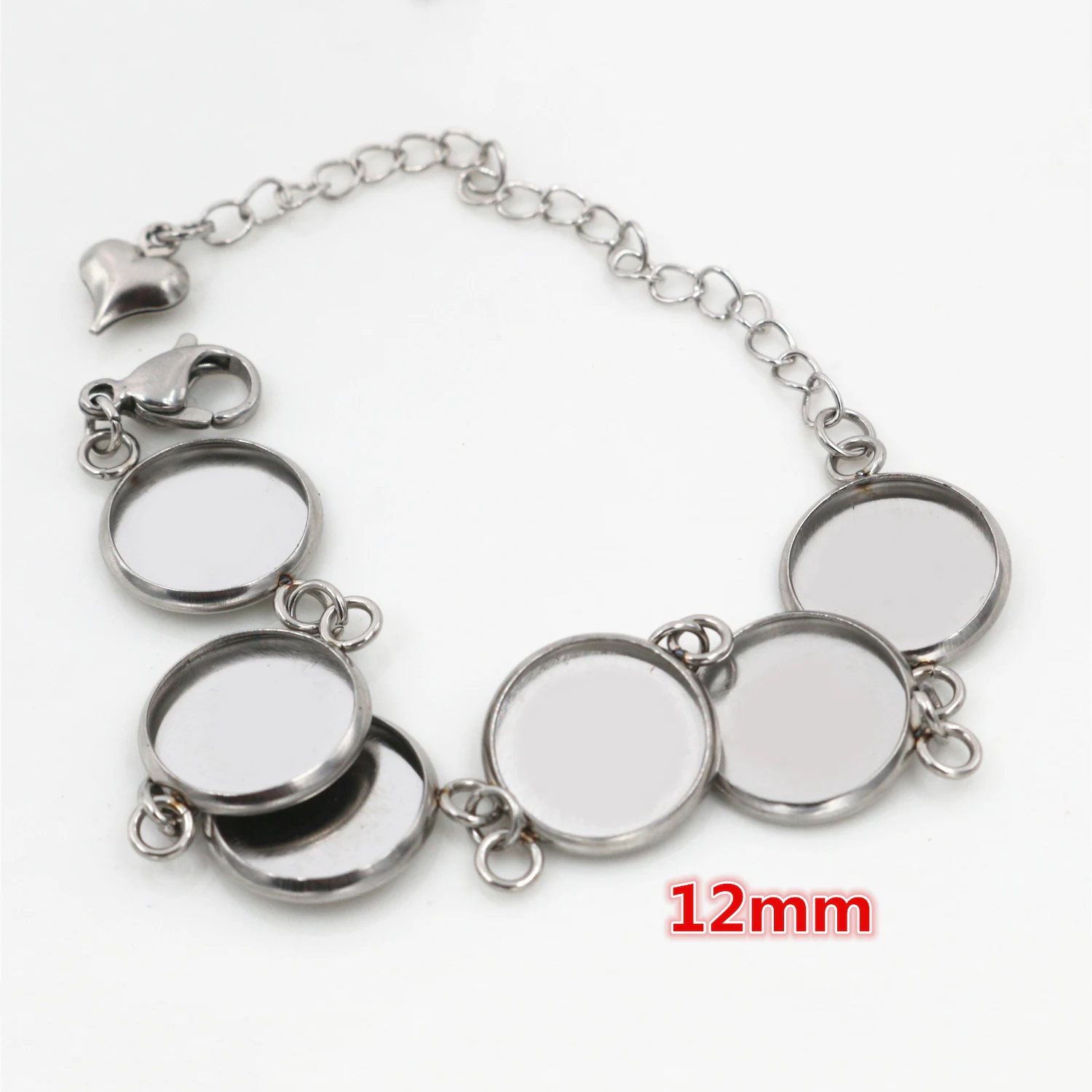 2pcs 12mm 14mm 16mm 18mm 20mm 316 stainless steel Bangle Base Bracelet Blank Findings Tray Bezel Setting Cabochon Cameo