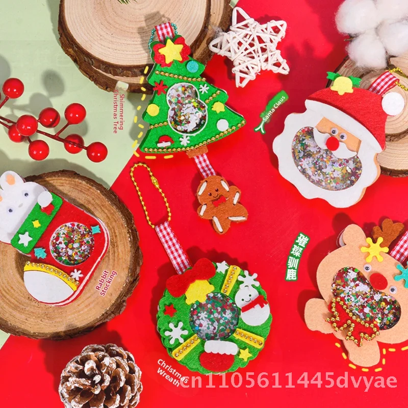 

DIY фетровая сумка-качалка с рождественским подвесным орнаментом, домашний подарок ручной работы для детского рождественского украшения, комплект материалов