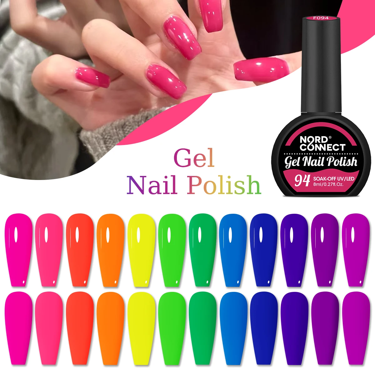 8 مللي زجاجة نصف دائرية من هلام طلاء الأظافر سلسلة قوس قزح لوازم الأظافر طويلة الأمد مجموعة مانيكير شبه دائمة جيل للأظافر برايم #6