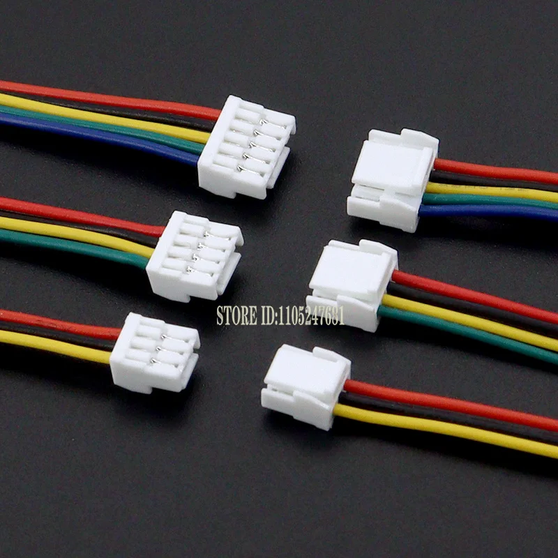10Pcs Micro JST GH 1.25 Male Plug Connector Set with Wire Cables 150mm Single Connector 28AWG 2P/3P/4P/5P/6P/7P/8P