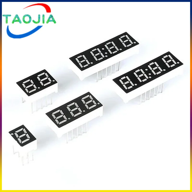 Tubo digital com anocomum, cavermelho 1, 2, 3, 4 bits,. polegadas, tela led, 7 segmentos, 5 peças