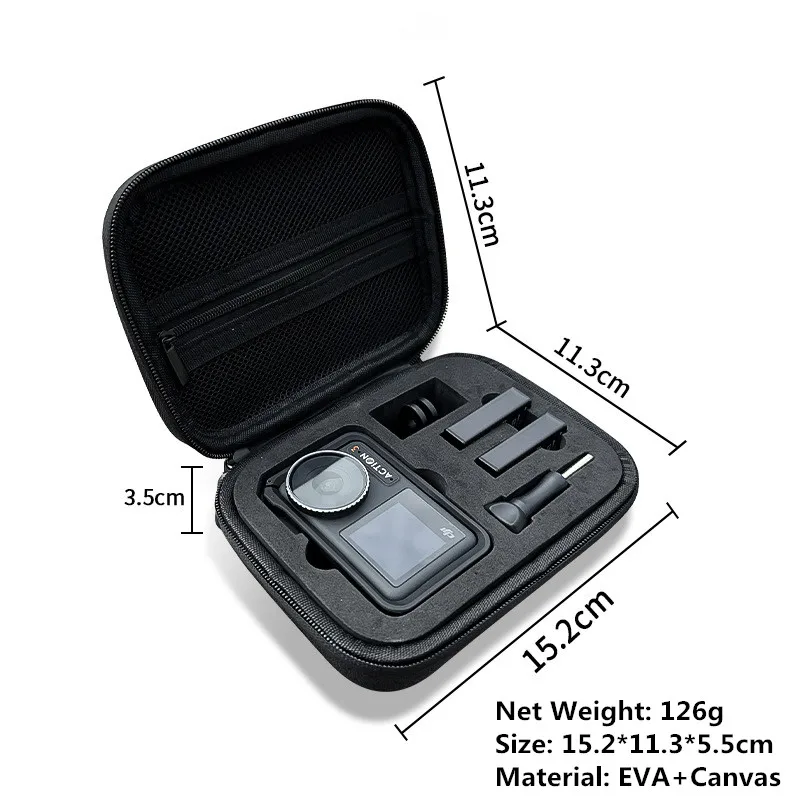 SZKOSTON Tragbare Mini-Handtasche für DJI OSMO Action 5 Pro Action 6 4, Hartschale, Aufbewahrungstasche, Tragetasche, Sportkamera-Zubehör 5