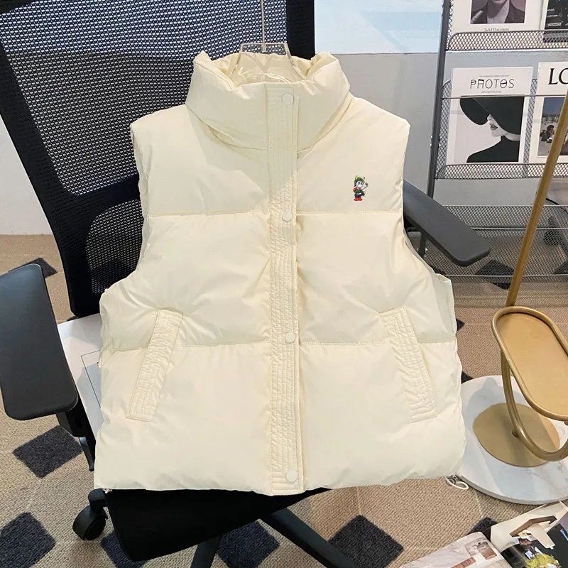 명품 New Padded Vest Women Golf Wear Autumn Winter 2024 Korean Golf Vest Fashion PU Waterproof Casual Coat Women Golf Clothing 말본