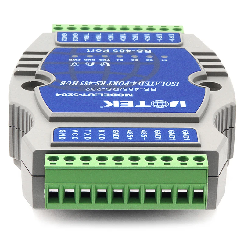 UOTEK UT-5204 الصناعية الصف DIN السكك الحديدية RS232 RS485 إلى 4 منافذ RS485 Hub