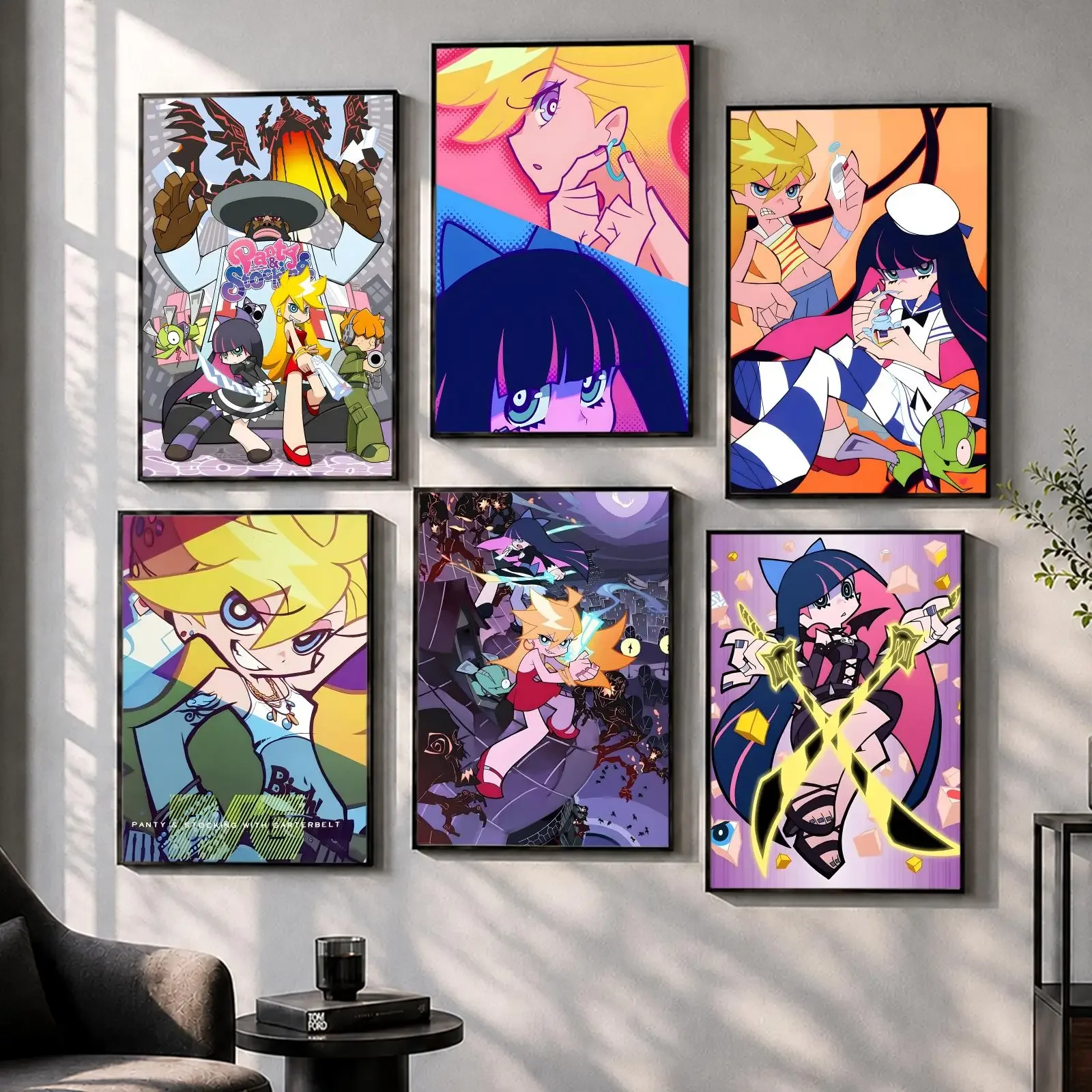 Anime P-Panty S-Stocking Garterbelt Poster Decorative Wall Sticker Mural Photo Print for Bedroom Living Room Hallway Home Decor